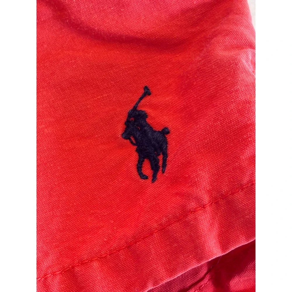 Polo Ralph Lauren Mens XL Red Swim Trunks Cotton Nylon Mesh Lined Pony Logo